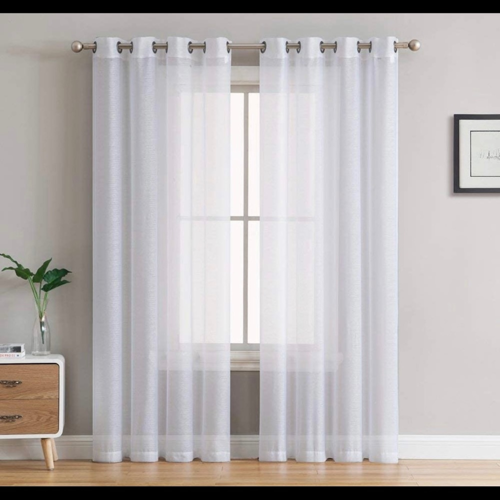 White Sheer Curtains (2 panels)